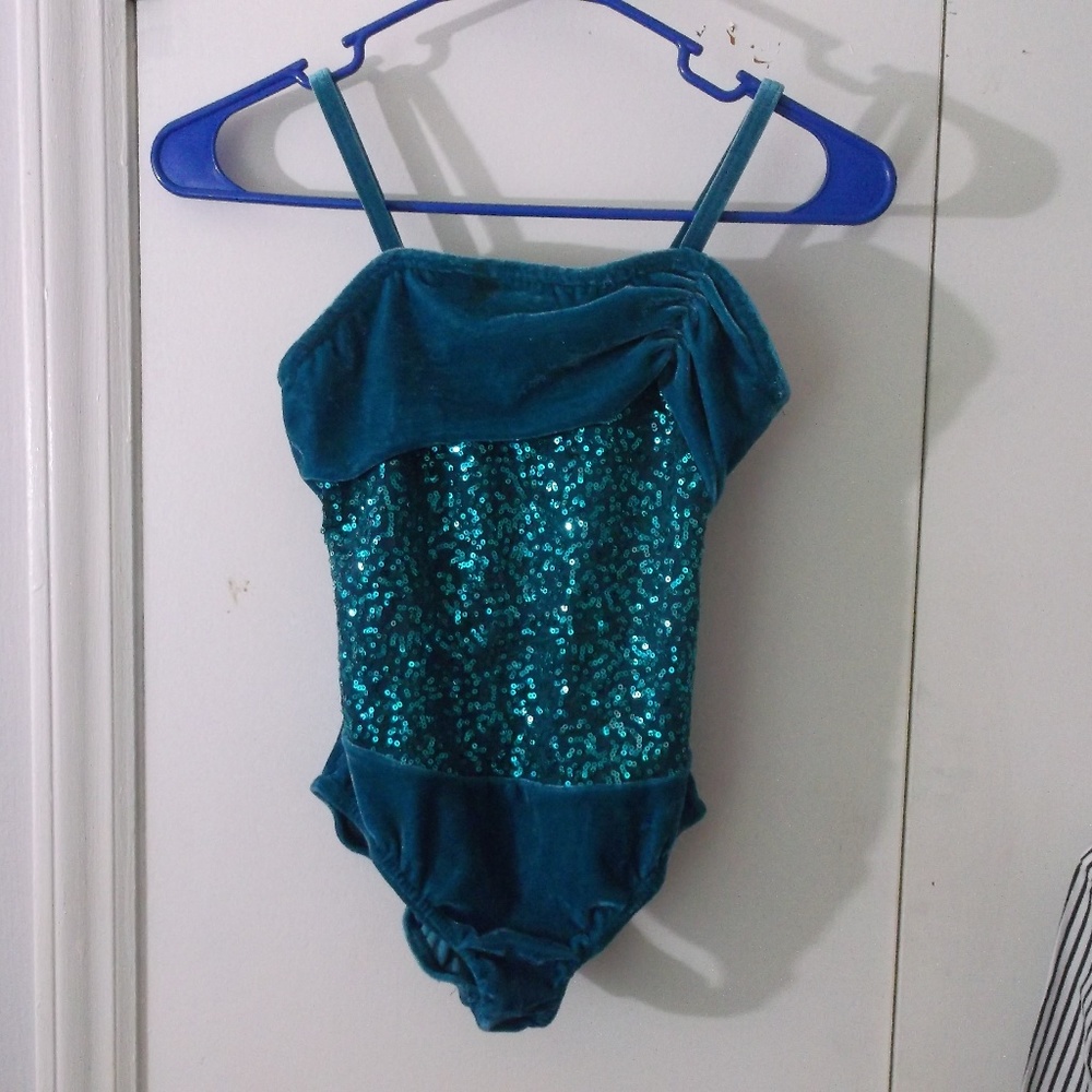 Weissman Blue Velour Dance Costume Med Child